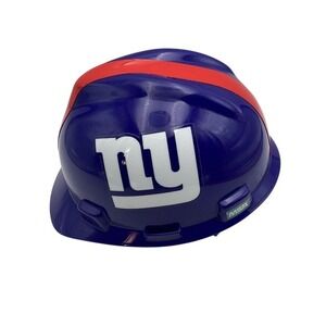 MSA V-Gard New York Giants NFL‎ Hard Hat Blue Red Stripe Medium Ratchet